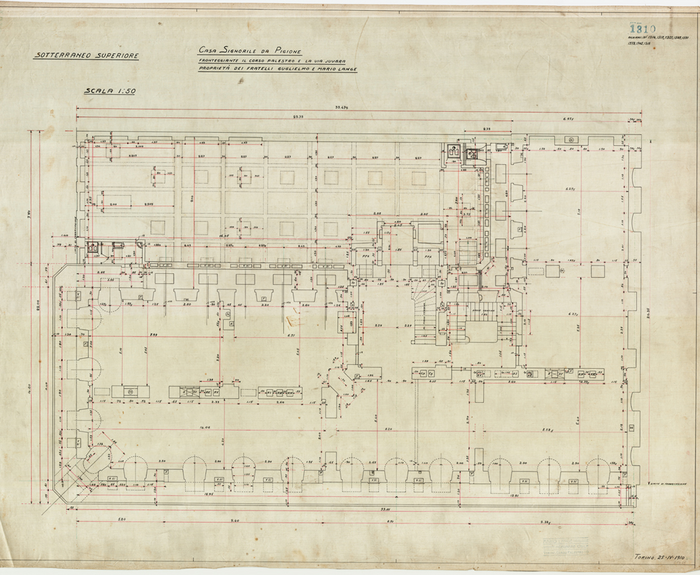 Lange, CASA SIGNORILE DA PIGIONE - PROPRIETA' G. e M. LANGE - Torino, CASA SIGNORILE DA PIGIONE / SOTTERRANEO SUPERIORE, 1310, 25 Aprile 1910