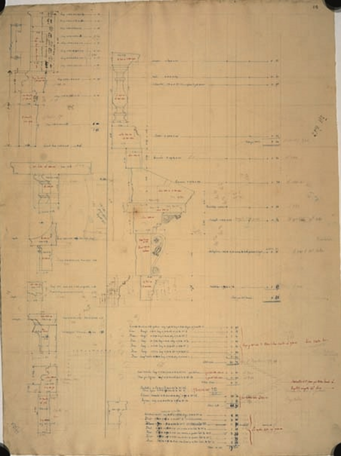 Melano Ernst, Palazzo Madama, computo metrico estimativo dell'apparato decorativo, mensole e fregi