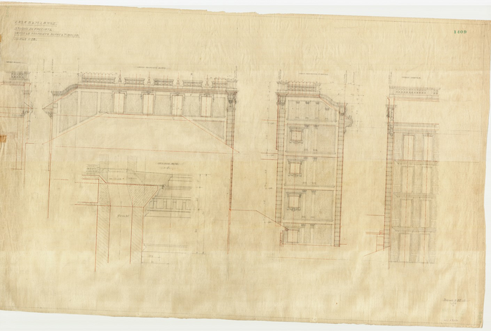 Lange, CASA SIGNORILE DA PIGIONE - PROPRIETA' G. e M. LANGE - Torino, CASA G.e M. LANGE / STUDIO DI FACCIATE / VERSO LE PROPRIETA' BOFFA E TIBOLDO., 1409, 4 Luglio 1913