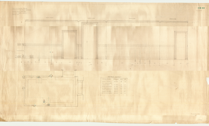 Lange, CASA SIGNORILE DA PIGIONE - PROPRIETA' G. e M. LANGE - Torino, CASA G. e M. LANGE IN TORINO / RIVESTIMENTO PIASTRELLE CERAMICA / CAMERA BAGNO 2° P° SUD / SVILUPPO PARETI E PIANTA, 1893, 14 Novembre 1922