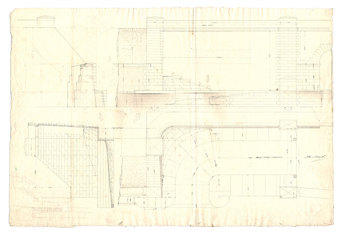 Mosca, famiglia (ex DICAS), Disegni relativi al Muro di Cala d'imbarco. Spalle del ponte, 1839