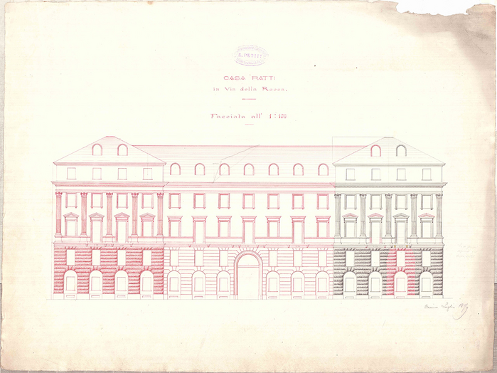 Enrico Petiti, Casa Ratti, prospetto, 1879-80