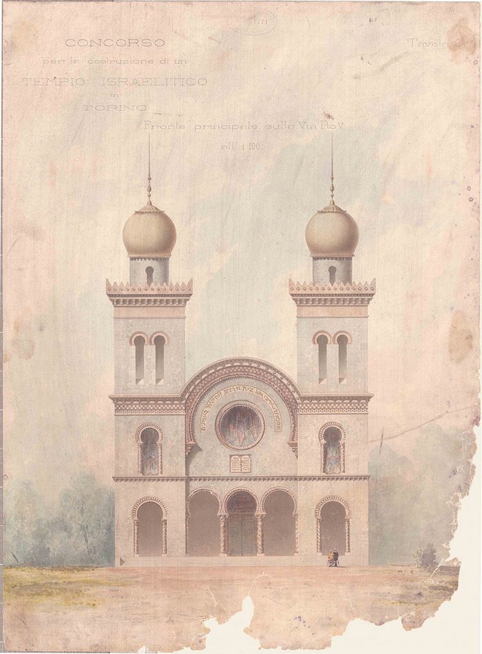 Enrico Petiti, Tempio Israelitico, prospetto, 1879-83