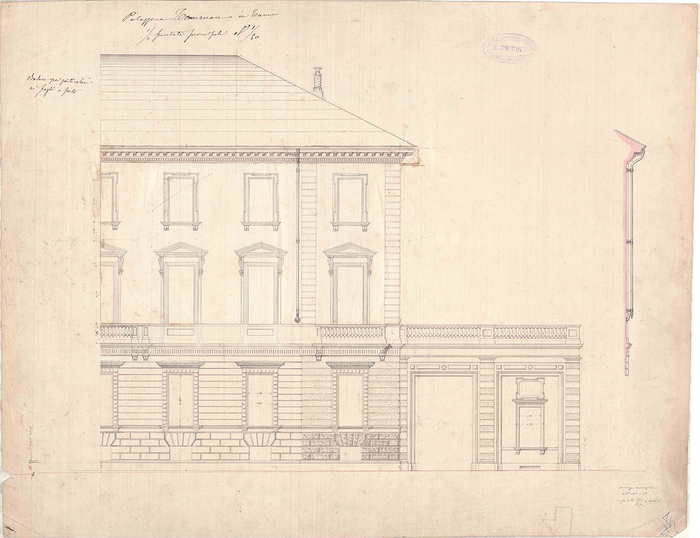 Enrico Petiti, Palazzina Tournon, prospetto, 1872-73