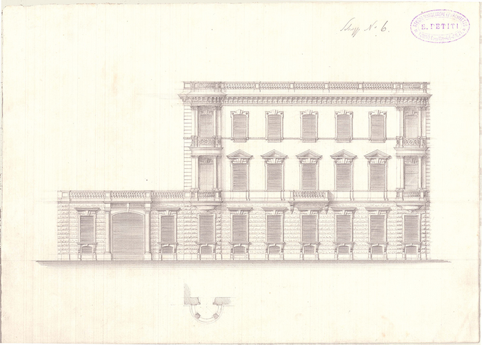 Enrico Petiti, Palazzina San Germano, prospetto, 1882-84