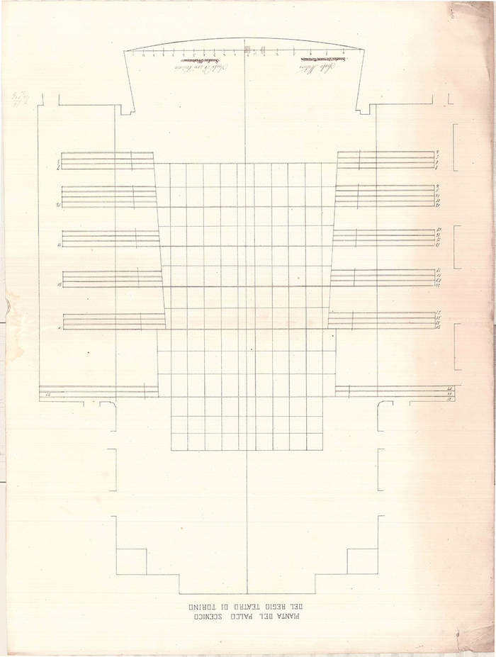 Enrico Petiti, Progetto di riforma del Teatro Regio, Torino, pianta, s.d.