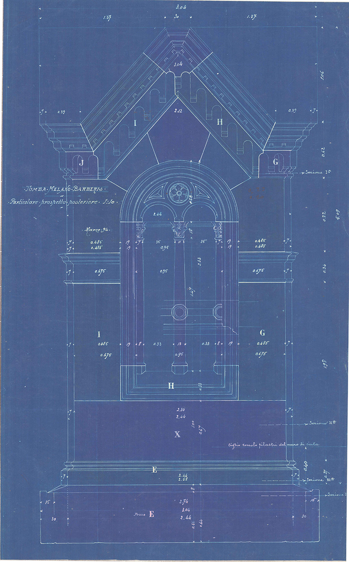 Enrico Petiti, Tomba Melano-Barberis, Torino, particolare, 1894