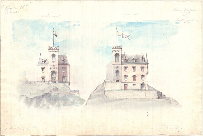 Enrico Petiti, Villino Montaldo in Cervatto, prospetti, 1882-85