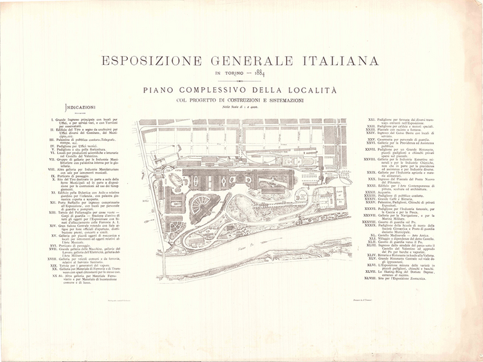 Enrico Petiti,  esposizione generale italiana in Torino del 1884, pianta, 1882