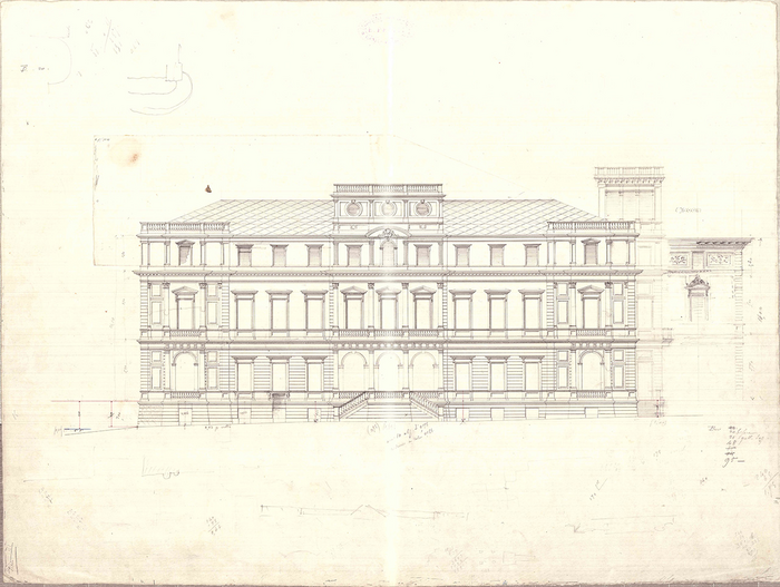 Enrico Petiti,  Villa Magnani, prospetto, 1883-87