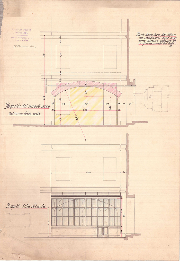 Enrico Petiti, Casa Magnani, Torino, particolare, 1892