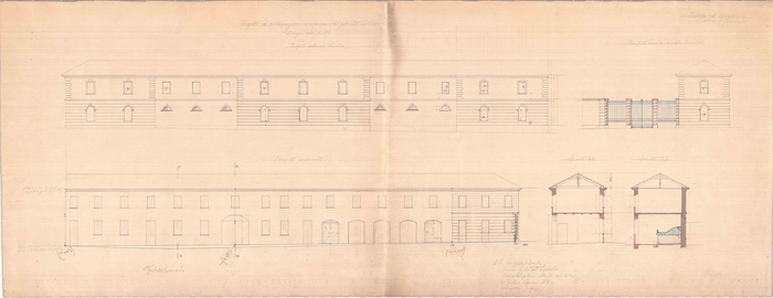 Enrico Petiti,  Castello di Campiglione, prospetti, 1884