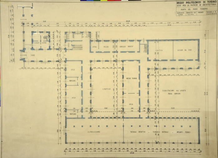 Regio Politecnico di Torino/Sede per la facoltà di Architettura, Pianta del Piano Terreno
