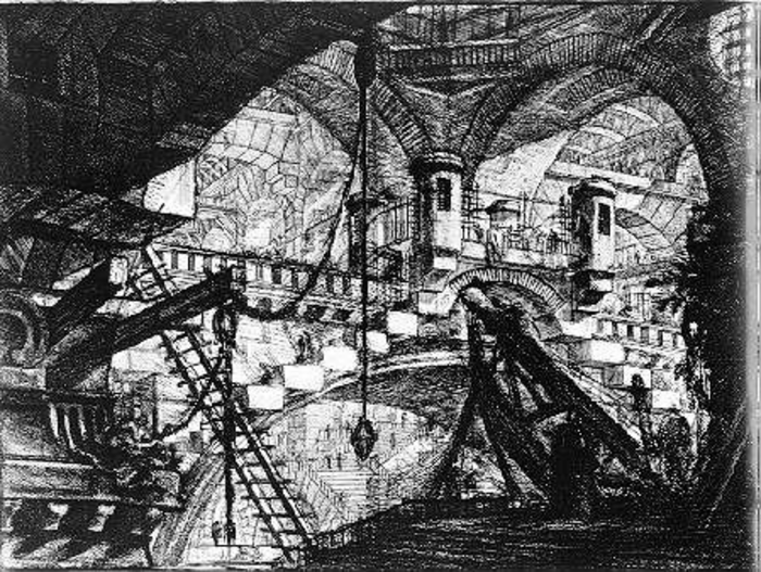 Piranesi G.B., L'arco con conchiglia, tav. XI de Le Carceri d'invenzione