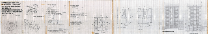 Progetto per la costruzione di uno stabile a 6 piani a Torino in v. V. Colonna 14 e v. Cogne 15, 1968 - 1971