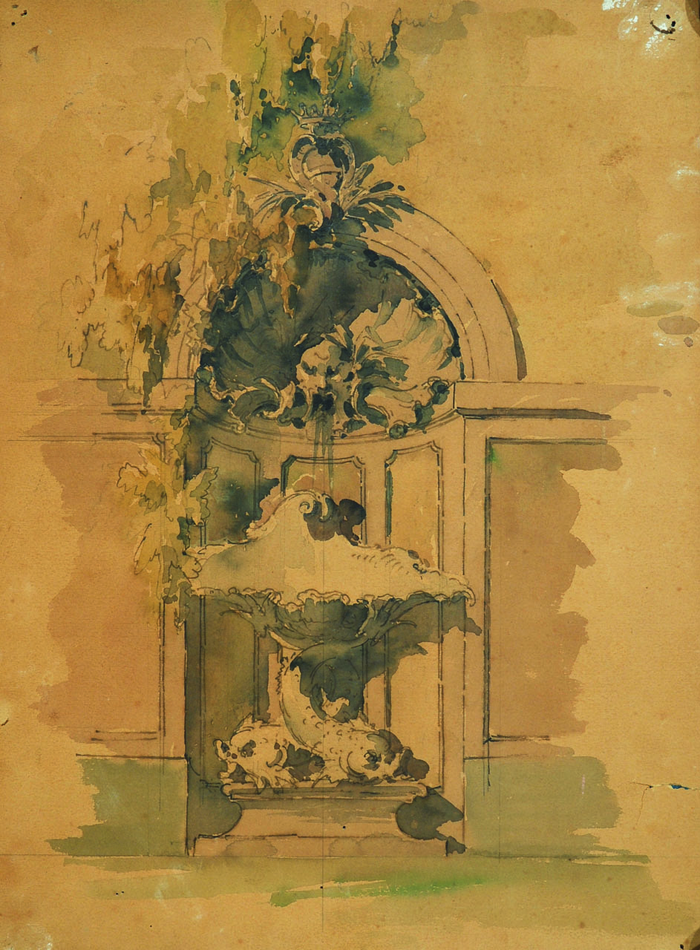 Francesco Papotti, fontana realizzata per la Festa dei fiori tenutasi il 7 febbraio 1891 al Circolo degli Artisti di Torino, 1891.