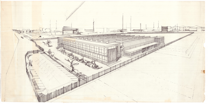 Stabilimento Brondi a Settimo Torinese, vista prospettica