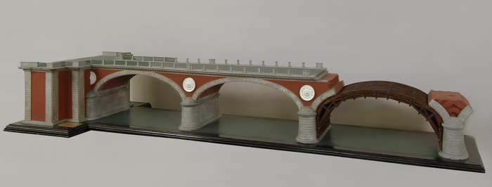 Modello del ponte sul Po a monte del Castello del Valentino (Ponte Isabella) 