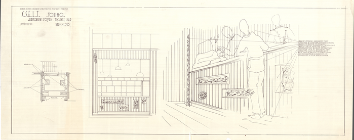 Studio Benini, Studio per l'Auditorium e foyer bar, CSELT, 1966
