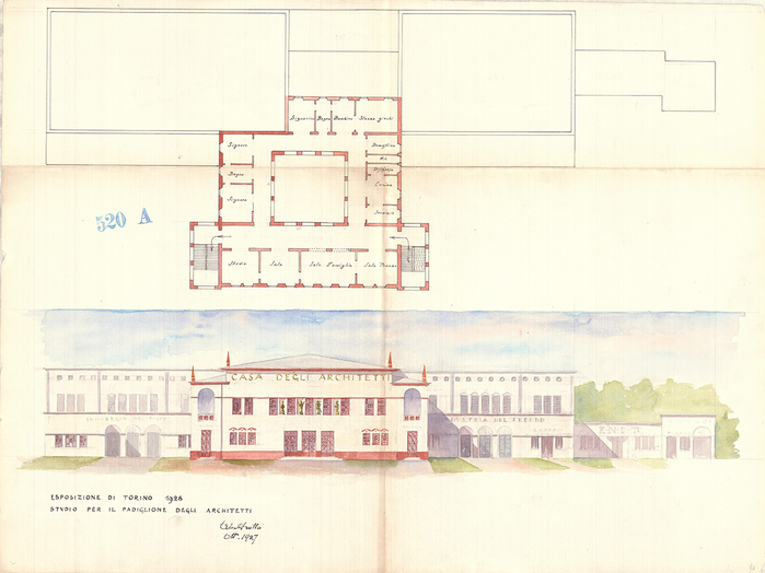 Protto Alessandro, Esposizione 1928 a Torino, studio per la Casa degli Architetti, 1927