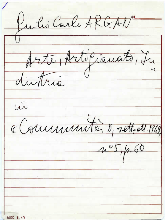 Esempio di scheda bibliografica