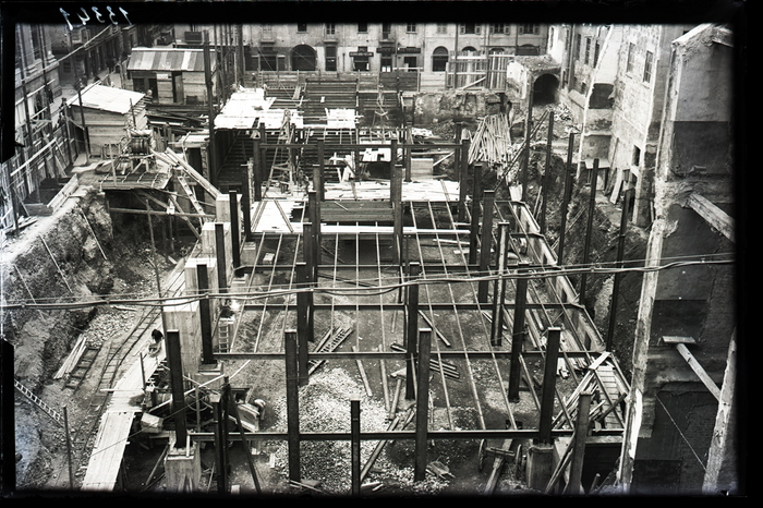 SNOS, cantiere della sede della Reale Mutua Assicurazioni, via Corte d'Appello, Torino, 1931-1937