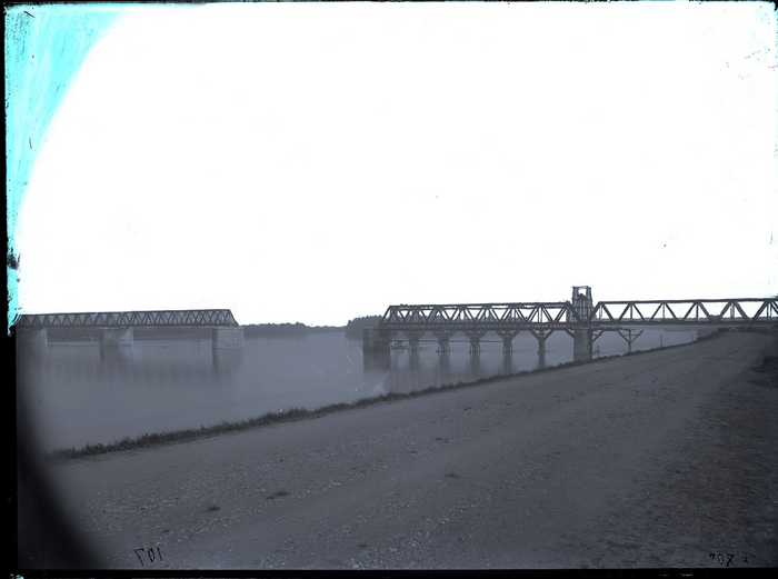 SNOS, Ponte ferroviario in ferro sul Po da Revere a Ostiglia (in costruzione), s.d.