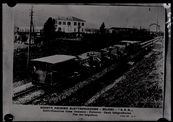 S.A.E. Milano, Elettrificazione linea Vezzano - Fornovo, posa cavo telegrafonico, 1931.