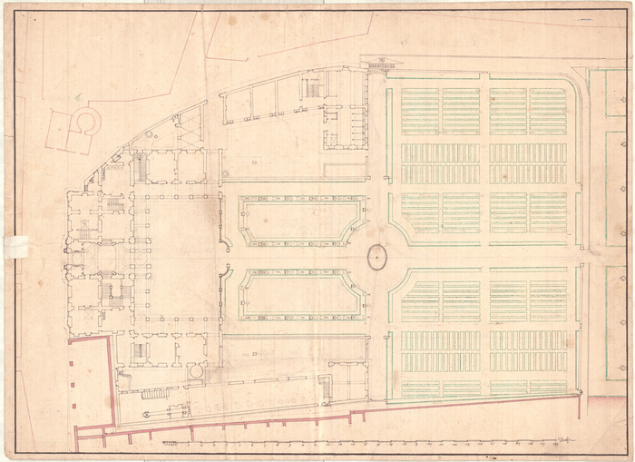 Palazzo e giardino dei Conti Coardi di Carpenetto, s.d., scala grafica, penna a inchiostro su carta.