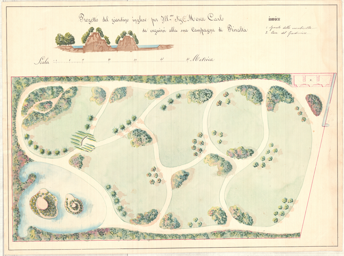 Progetto del Giardino inglese per Ill. mo Sig. Mosca Carlo/da eseguirsi alla sua Campagna di Rivalta, 1835