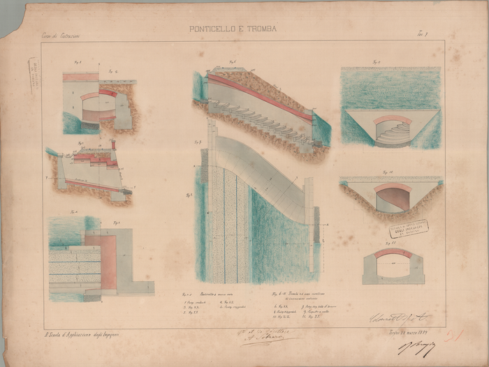 Colonnetti Alcibiade, Costruzioni: Ponticello e tromba. Tav.7, 22/03/1879