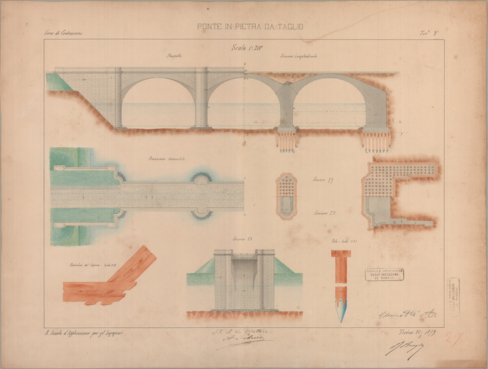 Colonnetti Alcibiade, Costruzioni: Ponte in pietra da taglio. Tav.9, 20/05/1879