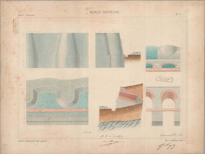 Colonnetti Alcibiade, Costruzioni: Muri di sostegno. Tav.5, 10/02/1879