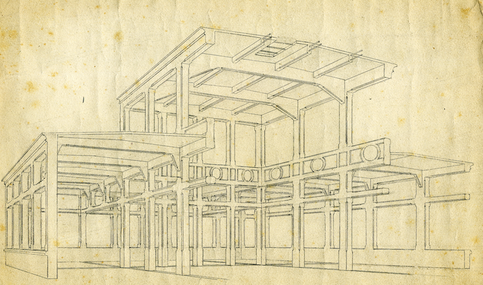 Mercato Orientale, struttura a telaio, Genova, 1897