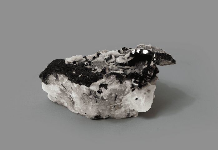 BOURNONITE su quarzo, Liskeard, Cornovaglia, Inghilterra, Gran Bretagna