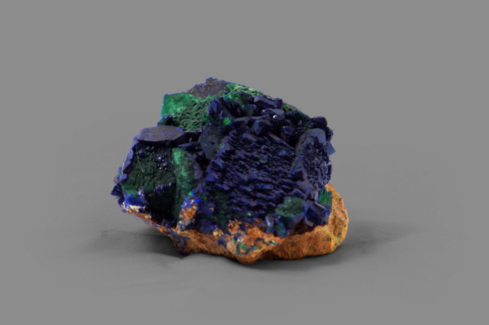 AZZURRITE con malachite, Chessy, Villefranche-sur-Saône, Rhône, Auvergne- Rhône-Alpes, Francia