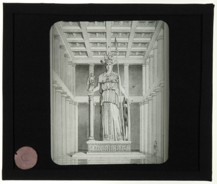 Paolo Verzone, Non identificato, monumento antropomorfo in tempio, disegno