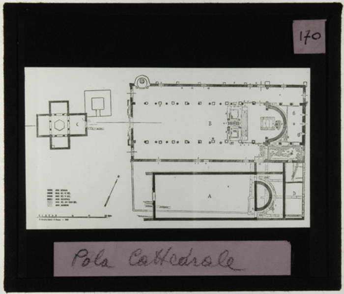 Paolo Verzone, Croazia, Pola, chiesa cattedrale, pianta, disegno