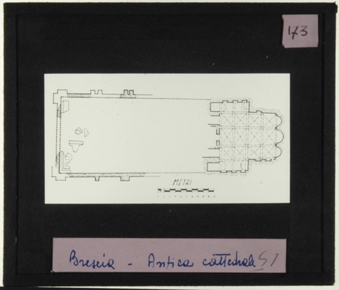 Paolo Verzone, Brescia, chiesa cattedrale, pianta, disegno