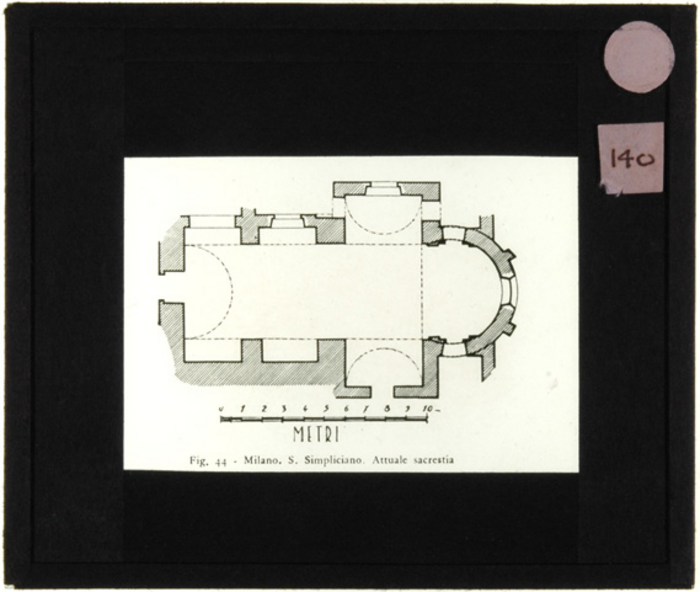 Paolo Verzone, Milano, chiesa di S. Simpliciano, pianta, disegno