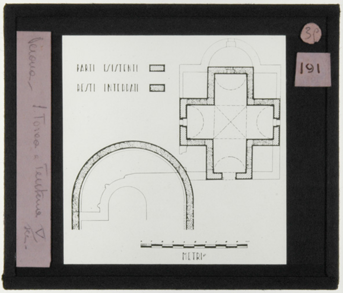 Paolo Verzone, Verona, chiesa S. Tosca e Teuteria, pianta, disegno