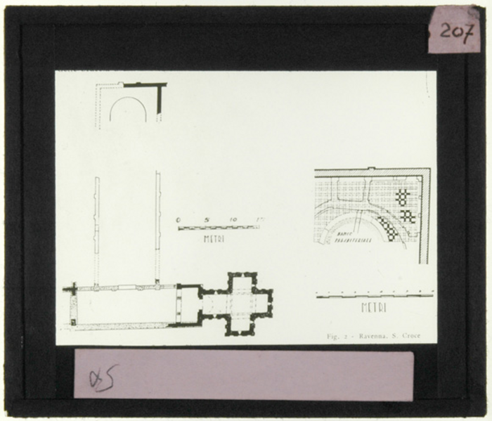 Paolo Verzone, Ravenna, Santa Croce, pianta, disegno