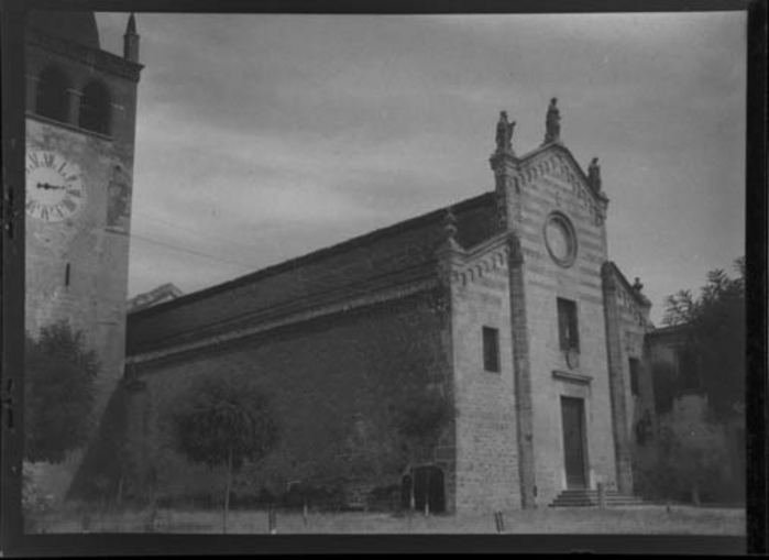 Paolo Verzone, Non identificato, chiesa, esterno, facciata, navata laterale, campanile